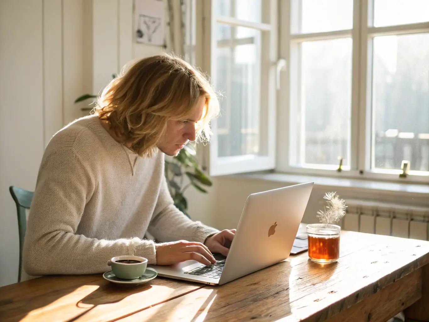 A focused image of a person using a budgeting spreadsheet on their laptop, with a cup of coffee and a notebook nearby, illustrating effective debt management strategies.